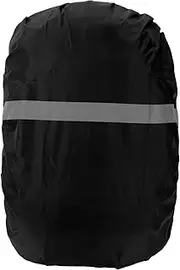 CAPASTEC Reflective Backpack Rain Cover, Waterproof Rain Cover for Backpack, Polyester Backpack Protective Cover for Outdoor Hiking, Riding, Small, Black