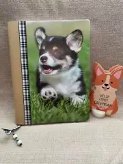 Handmade baby Corgi dog notebook and 2020 free standing Corgi calendar
