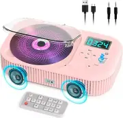 Portable CD Player Bluetooth Rechargeable 2000Mah Battery Anti-Skip LCD FM Radio