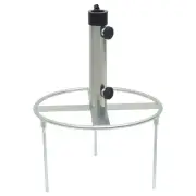 Silver Steel Parasol Base with Ground Spikes for 38mm 48mm Poles Outdoor