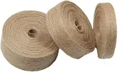 TopHomer 3 Rolls Jute Craft Ribbon Burlap Ribbons for Gift Wrapping,0.6cm / 1cm / 1.5cm / 2cm / 2.5cm / 3cm Natural Rustic Hessian Ribbon for Arts Crafts Homemade DIY Projects, Event Decorations
