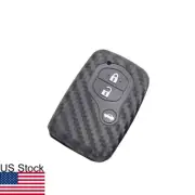 Carbon Fiber Pattern Silicone Retome Key Fob Case Cover For Toyota 4Runner Camry