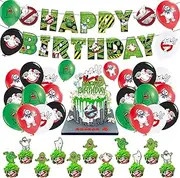 Birthday Balloons The Real Ghostbusters Balloons Ghostbusters Happy Birthday Banner Cake Topper Decorations for Birthday Theme Parties Accessories