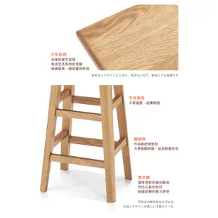 週年慶特惠中|日本大丸家具|BRUNO布魯諾橡木方形60高腳凳|「超低甲醛」|原價5980特價4580