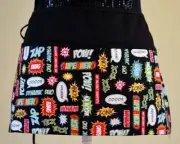 3 pocket waist aprons server waitress Super hero lingo ,bam smash batman boom