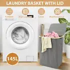 145L Laundry Basket with Lid Collapsible Clothes Hamper with 3 Removable ReZIH