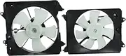 2pcs Left+Right Side Radiator Cooling Fan Set with Blade Motor Shroud for 2013-2017 Honda Accord #386155A2A01, 190155A2A01, 190155A2A01-PFM,OE Replacement, Push or Pull Type