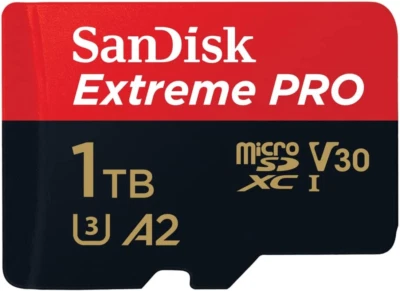 1TB Extreme PRO Microsdxc Card + SD Adapter + Rescuepro Deluxe, up to 200Mb/S, w