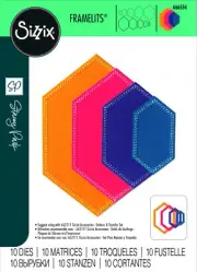 Sizzix Framelits Die Set 10PK Fanciful Framelits Belinda Stitched Henxagons Stac