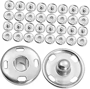 DOITOOL 100pcs Sew-on Snap Buttons- Metal Clothing Durable Fasteners for DIY Sewing Projects Coat Snaps for Jackets Pants and Outdoor Wear