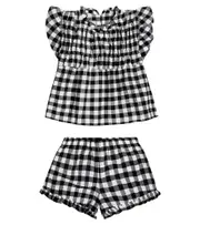 [Suncracy] Suncracy Gingham cotton-blend top and shorts set Y 10 multicoloured