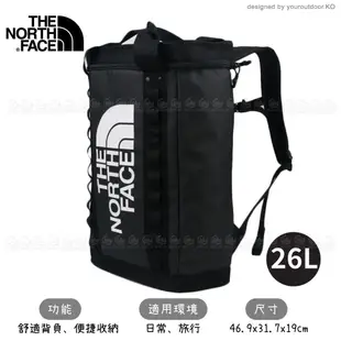 The North Face 26L EXPLORE FUSEBOX 後背包《黑》/3KYF/雙肩背包/書包/悠遊山水