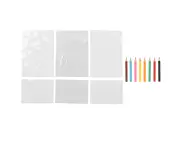6 Sheet Flower Heat Shrink Paper With 8 Color Pencils Pre Cut Two Sides Diy Bops Shrink Film Paper For Beginner