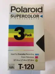 Polaroid VHS Video Cassette Tapes Blank T 120 Tapes VHS NEW SEALED 3 Pack