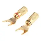 2Pcs Speaker Banana Y Spade Terminal Plug Screw