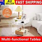 Table with Storage Shelf Clear Nightstand for Bedroom Gifts AU