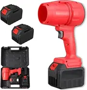 Seese Pro Blower, Seese Cordless Leaf Blower, Three Adjustable Wind Speeds Powerful Handheld Blowers, for Patio Cleaning, Blowing Leaves, Lawn Care, (2 pcs Batteries,Red)