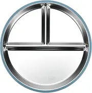 Stainless Steel Toddler Plate - Three Compartments Metal Food Tray Stainless Steel Dishes,Non-Stick Metal Dishes Portion Control Plate for Home School