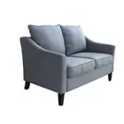 JESSE LOUNGE 2 SEATER SOFA COUCH SETTEE POLYESTER LINEN-LOOK FABRIC MID-GREY