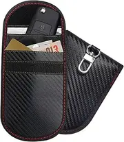 2 PACK Faraday Pouch For Car Keys, motomoyo Car Key Signal Blocker Pouch, RFID Anti-Theft Signal Blocking Cages, Keyless Signal Blocking Key Bag
