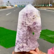 1.16LB Natural agateamethyst geodeQuartz sheet mineral crystalspecimenHealing