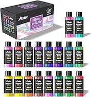ABEIER Iridescent Acrylic Paint, Set of 18 Chameleon Colors, 2 oz/60ml Bottles, Color-shifting, Non-Toxic, High Viscosity, Blendable, Paints on Rocks Crafts Canvas Wood, Fabric, Ceramic & Stone