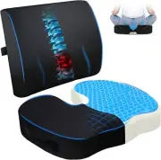 Lumbar Support Memory Foam Chair Pad and Back Cushion for Office Chair Car Seat