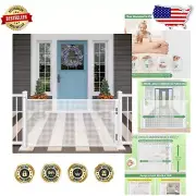 Aluminum Mesh Retractable Safety Dog Gate - 71” Wide for Indoor & Outdoor Use