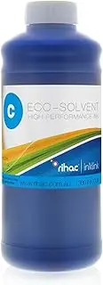 Eco Solvent Ink Roland Mimaki Mutoh Agfa Soljet Versa Printers, Quick-Drying, Vivid Colours, High Durability, UV Resistant. DX7, DX6, DX5 Print Heads Eco-Sol Cartridge (Cyan)