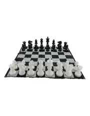 [Jenjo] Mega Size Plastic Outdoor Chess Game Set w/Mat 1.5x1.5m