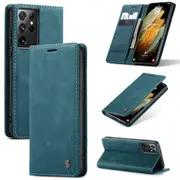 CaseMe Samsung Galaxy S21 Ultra 5G Classic Folio Case Cover G998 Skin [Teal Green]