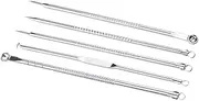 Generic 1 Set 5pcs Facial Cleansing Tool Facial Tools Blackhead Extraction Tool Removal Needle Silver