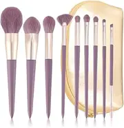 ENZO KEN Purple Makeup Brushes Set with Case, Vegan Makeup Brush Set Professional, Colorful Cosmetic Brushes Makeup Set, Natural Fiber Make up Brushes Vegan, Make up Brushes Set Professional.