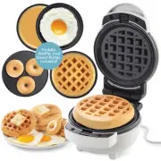 3 in 1 Mini Breakfast Maker- Make Mini Waffles Donuts Pancakes or Eggs all in...