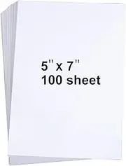 100 Pieces 5" x 7" White Cardstock, Heavyweight Cardstock Sheets Blank Invitation Paper Greeting Cards Printable, 74lb Cover 200 GSM/White