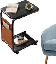 C Shaped End Table - C Shaped Side Table | Coffee Table End Table | Under Sofa Living Room Table | Sofa Side Table | Skinny Overbed Table | Coffee Drink Snack Table for Living Room