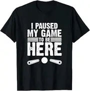 VidiAmazing Paused My Game - Retro Arcade Game Pinball Machine Gamer ds957 T-Shirt