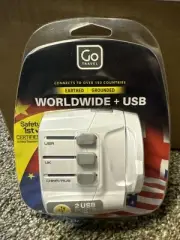 Go Travel Worldwide Adaptor With Twin USB Universal Travel Plug - NEW & SEALED
