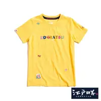 在飛比找momo購物網優惠-【EDWIN】江戶勝 女裝 繽紛LOGO短袖T恤(黃色)