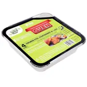 96x Aluminium Foil Tray W/Lid Disposable Container BBQ Oven Baking Roasting Tray