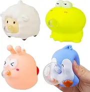 Squeezable Fidget Toy, Decompression Animals Mochi Toys, Bubble Blowing Squishies Frog, Sheep, Snail and Penguin