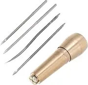 Beatifufu 1Set Professional Craft Awls Durable Copper Sewing Awls Tool for Easy Operation Ergonomic Grip for Patching and Detailed Work