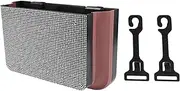 X AUTOHAUX Car Sunglasses Case Universal Sunglasses Holder for Car ABS,Rhinestones White 9.65"x6.26" 1 Pcs