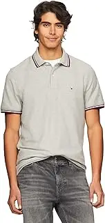 [Tommy Hilfiger] Men's M Tommy Tipped Polo Shirt, Grey Heather, 3XL