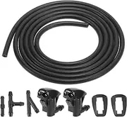 X AUTOHAUX Front Windshield Washer Nozzles Kit with 2 Meters Windshield Washer Hose and 3 Connectors 85381-44010 for Toyota Sienna Solara Tacoma Prius Corolla
