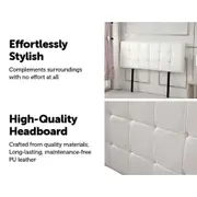 PU Leather Queen Bed Deluxe Headboard Bedhead Bedroom Furniture - White