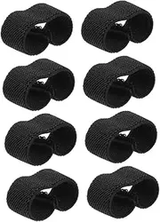 Yardwe 8pcs Multi-purpose Elastic Buckle Belt Clip Holders for Men Black Nylon Duty Loop Retainer Backpack Accessories