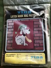 Vintage 60's FIDO Dog Latch Hook Rug Pattern Canvas Tina of California NEW RG76