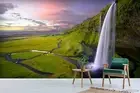 3D Waterfall Cliff Wallpaper Wall Mural Removable Self-adhesive 78
