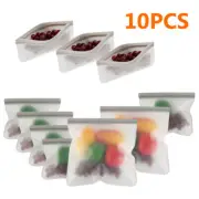 10Pcs PEVA Silicone Food Storage Bags Reusable Zip Lock Pouch Fresh Sealer·-